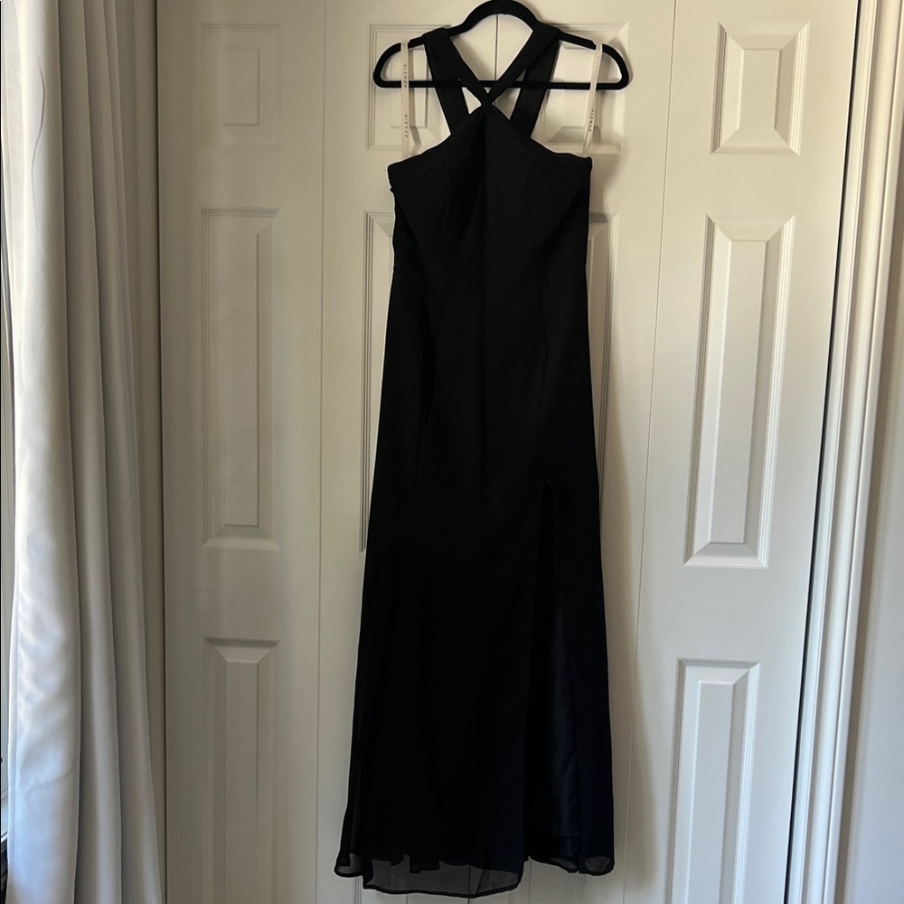 Azazie Elegant Halter Midnight Dress